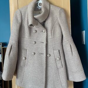 LOFT Wool-Blend Coat with Flared Sleeves